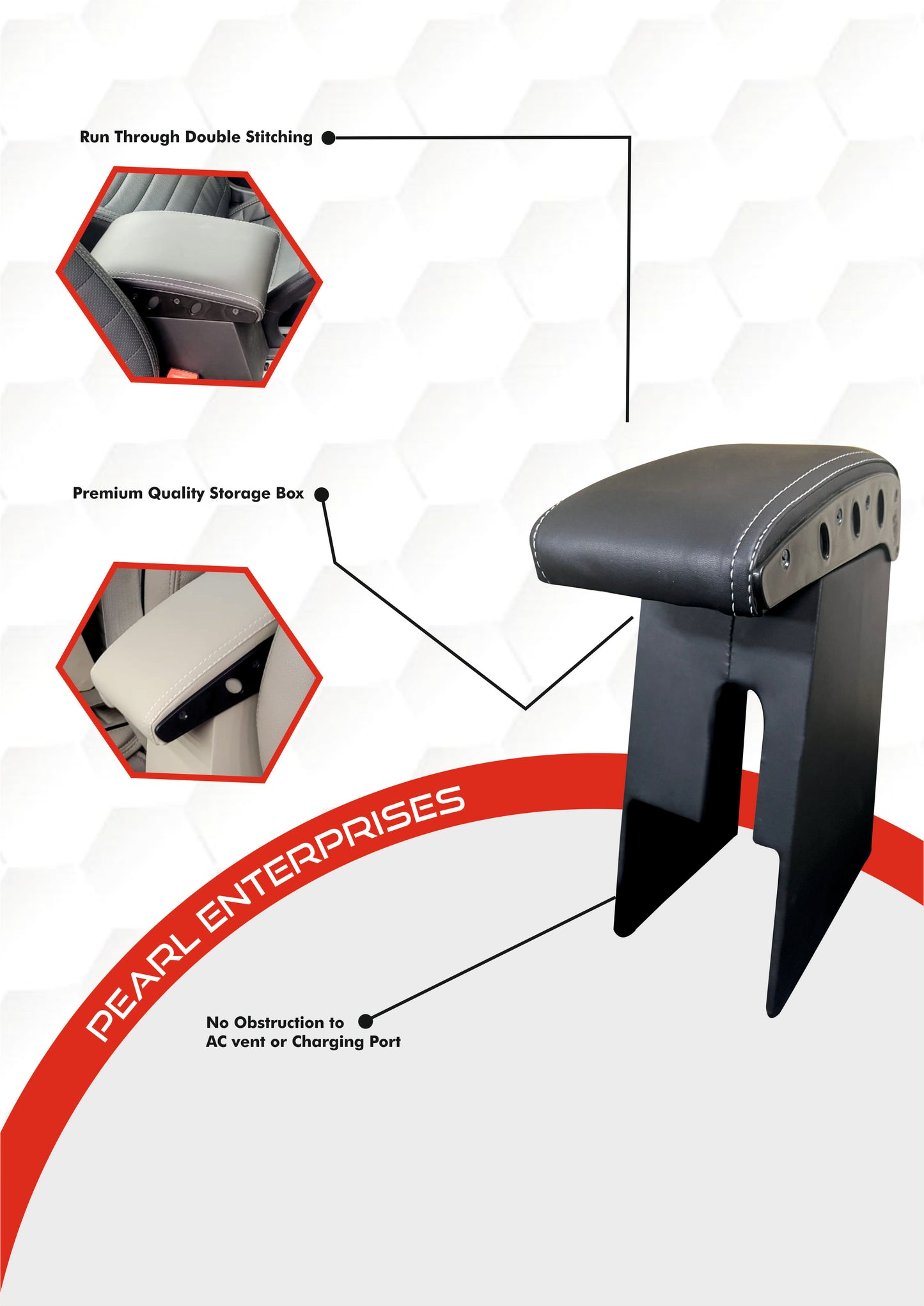 Armrest for New Hyundai Aura, Exter & Santro – Custom Fit Comfort by Pearl Enterprises