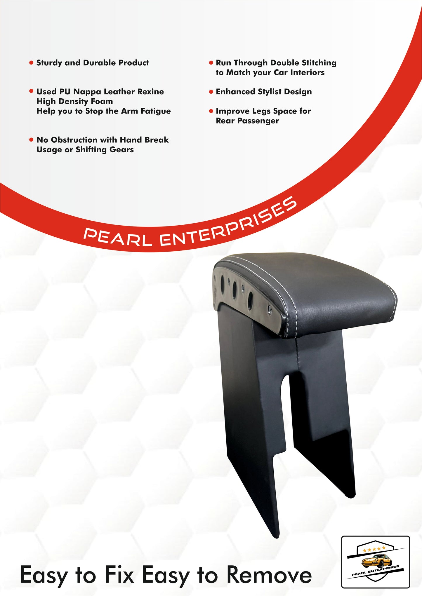 Armrest for New Hyundai Aura, Exter & Santro – Custom Fit Comfort by Pearl Enterprises