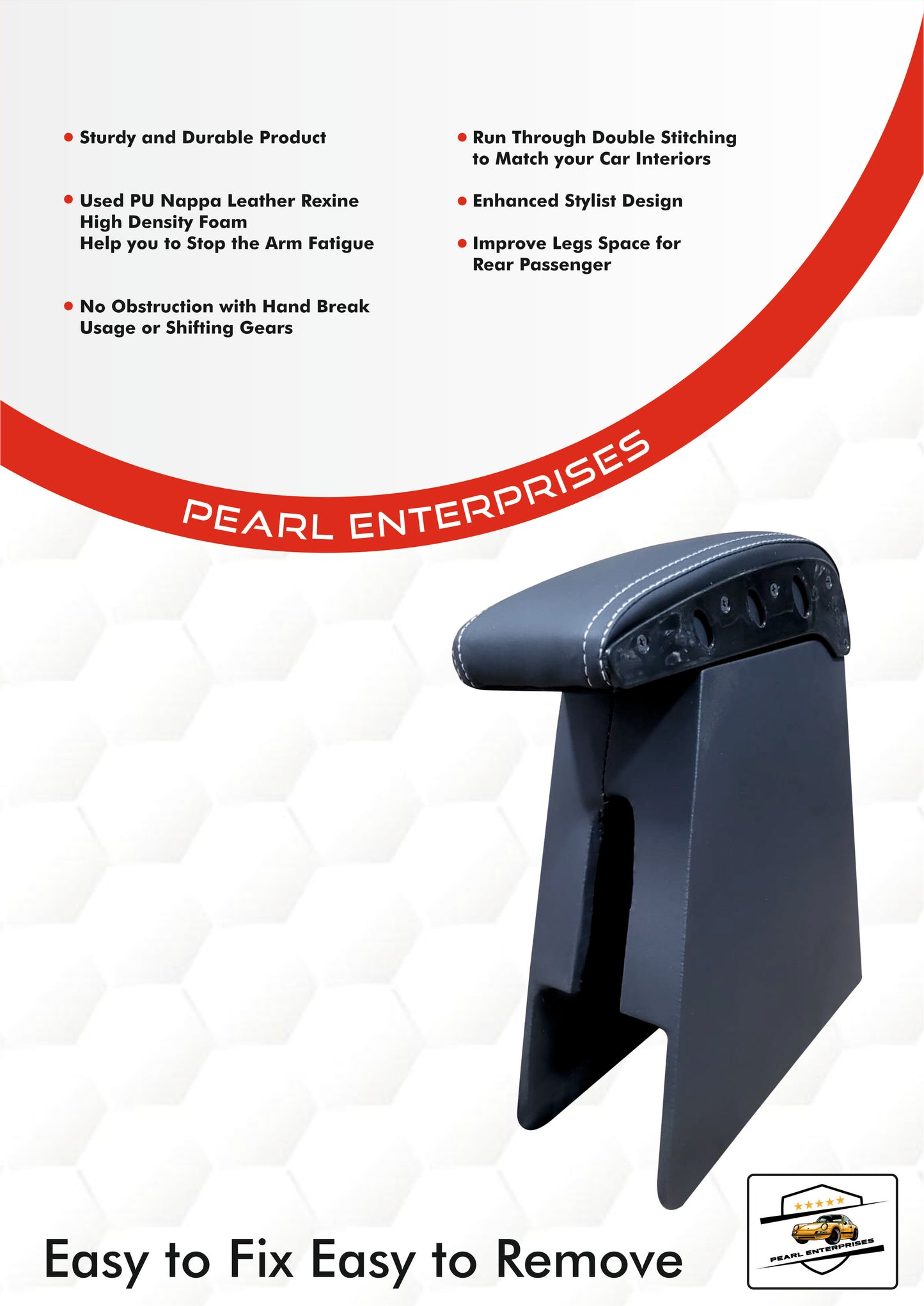 Armrest Console Wooden Box