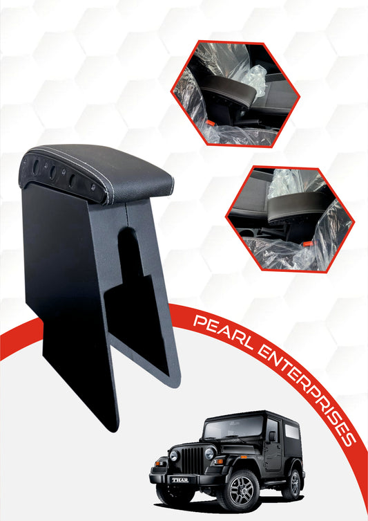 Pearl Enterprises Armrest Compatible with The Old Thar Car Armrest, PU Nappa Leather, High Density Foam, Easy Installation, Black