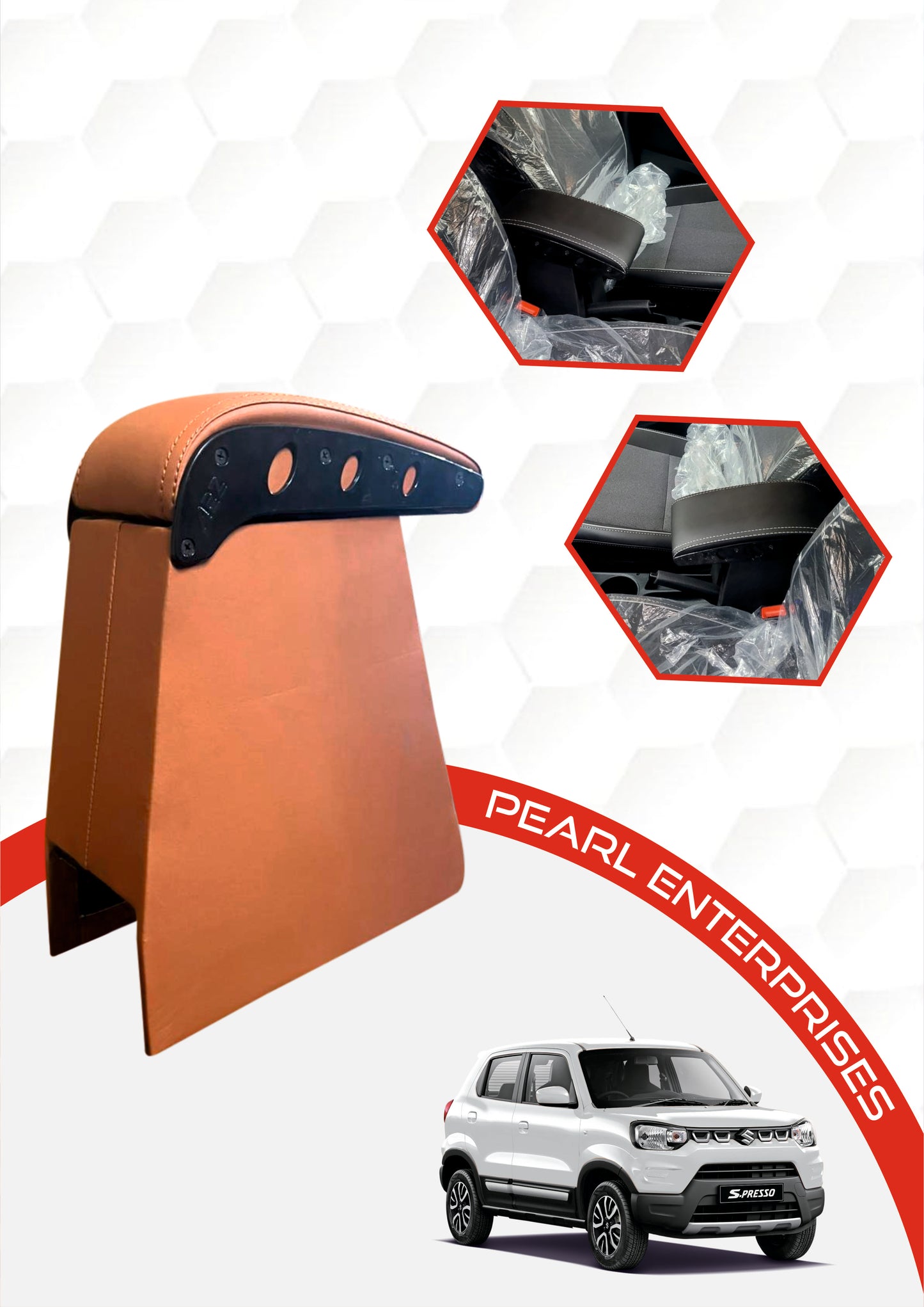 Universal Car Armrest Console for New Wagon R, S Presso, Renault Lodgy – Available in Tan, Beige & Black