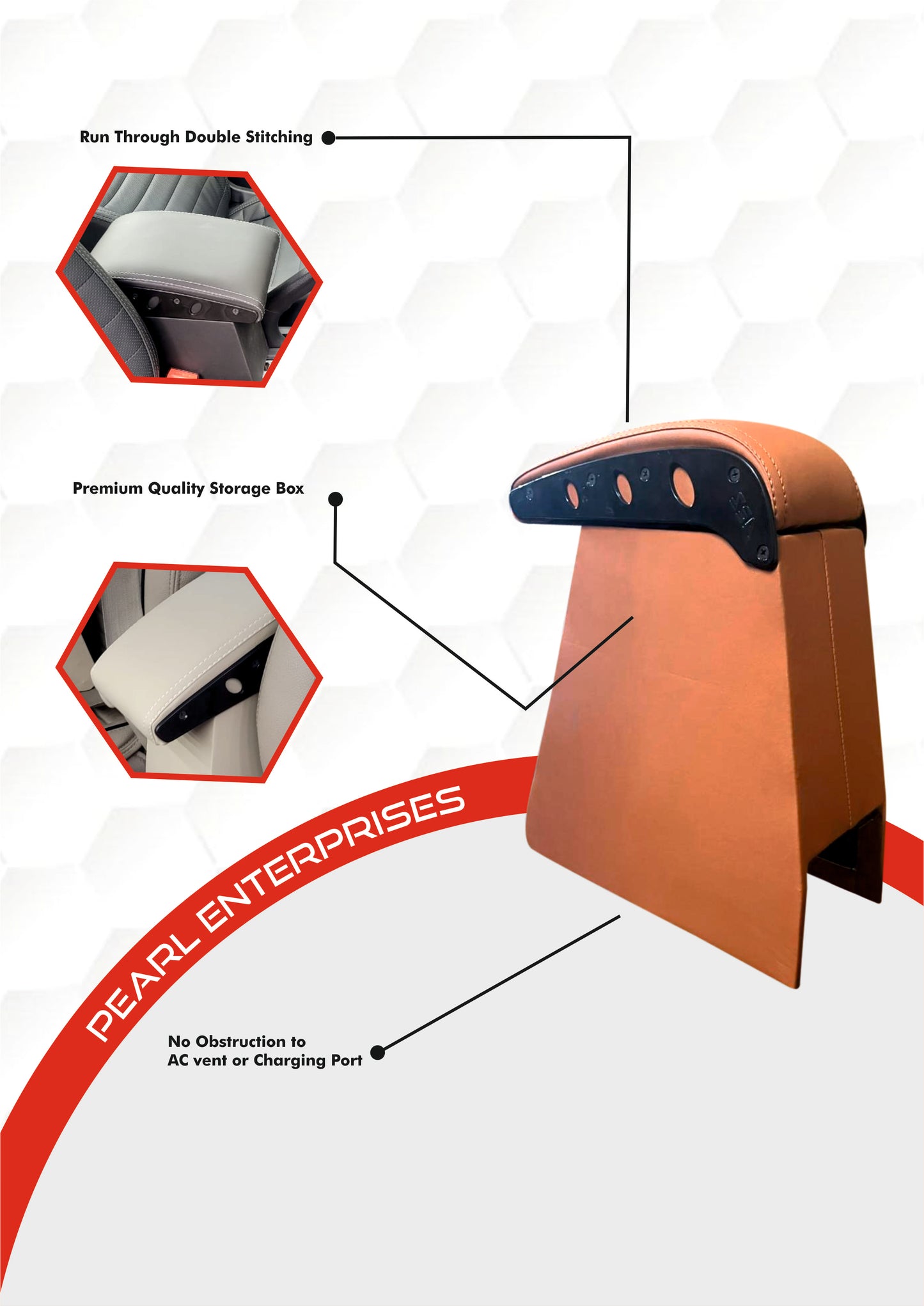 Universal Car Armrest Console for New Wagon R, S Presso, Renault Lodgy – Available in Tan, Beige & Black