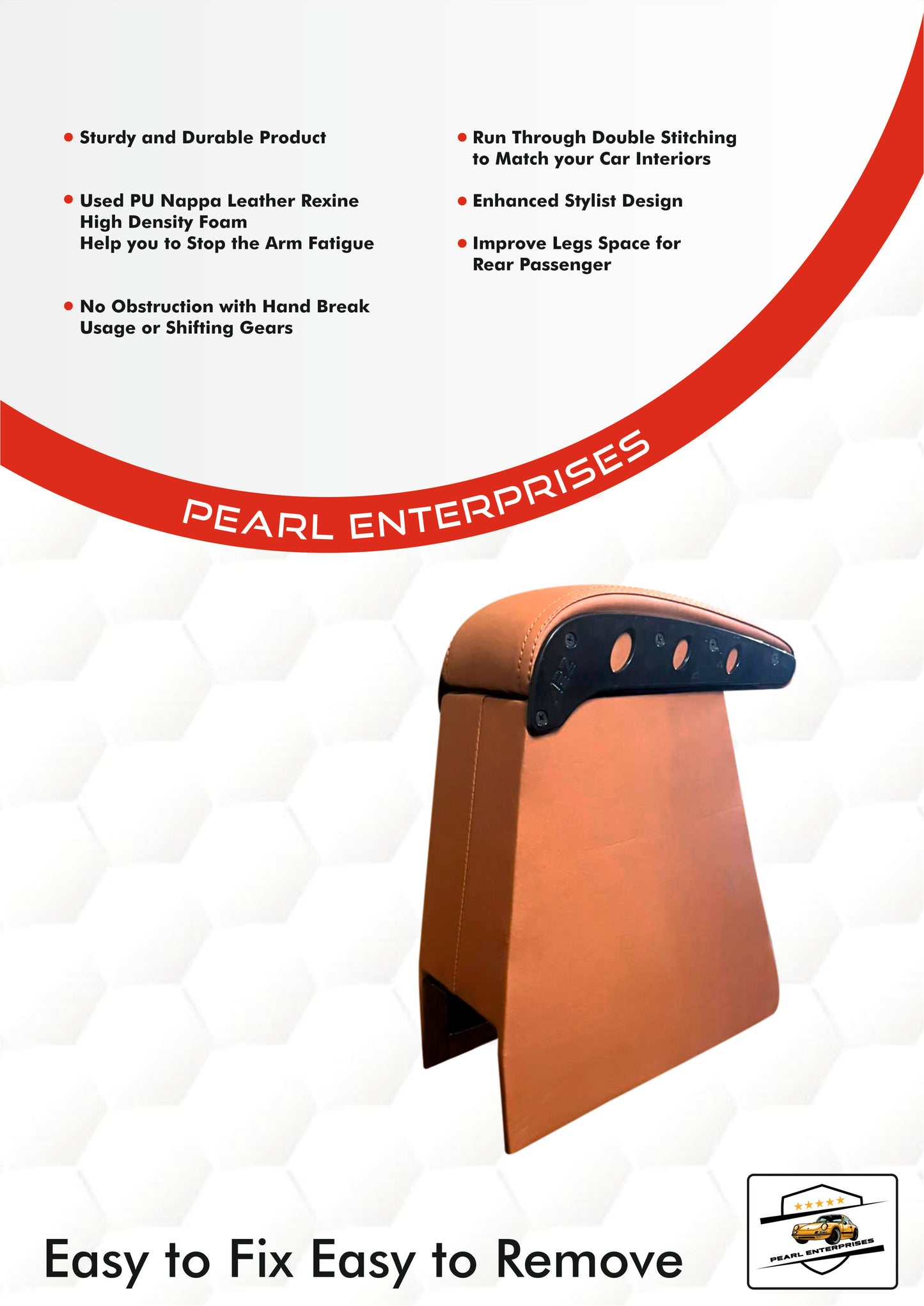 Universal Car Armrest Console for New Wagon R, S Presso, Renault Lodgy – Available in Tan, Beige & Black