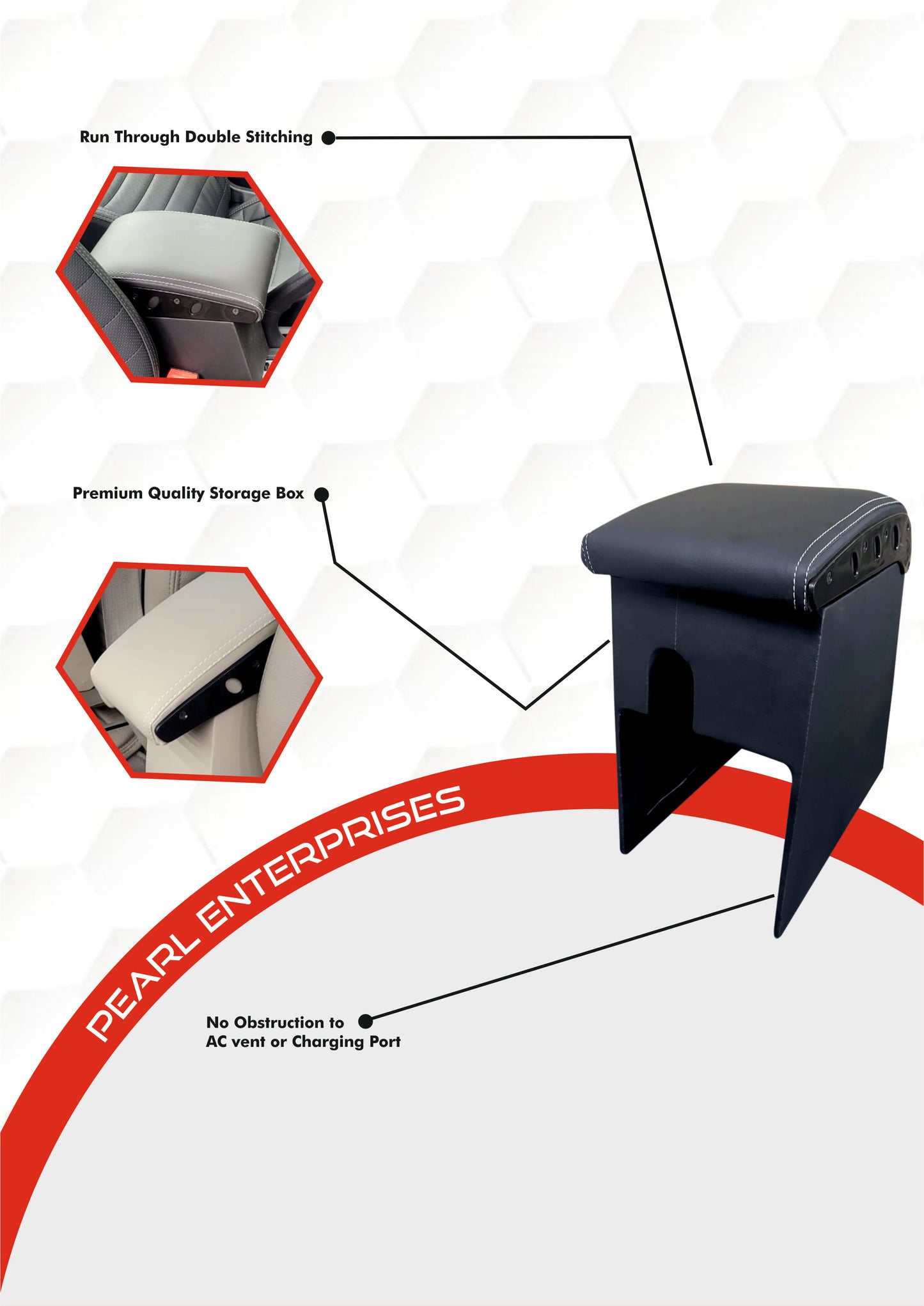 Neo Bolero Armrest β Custom Fit Center Console with Storage | Pearl Enterprises