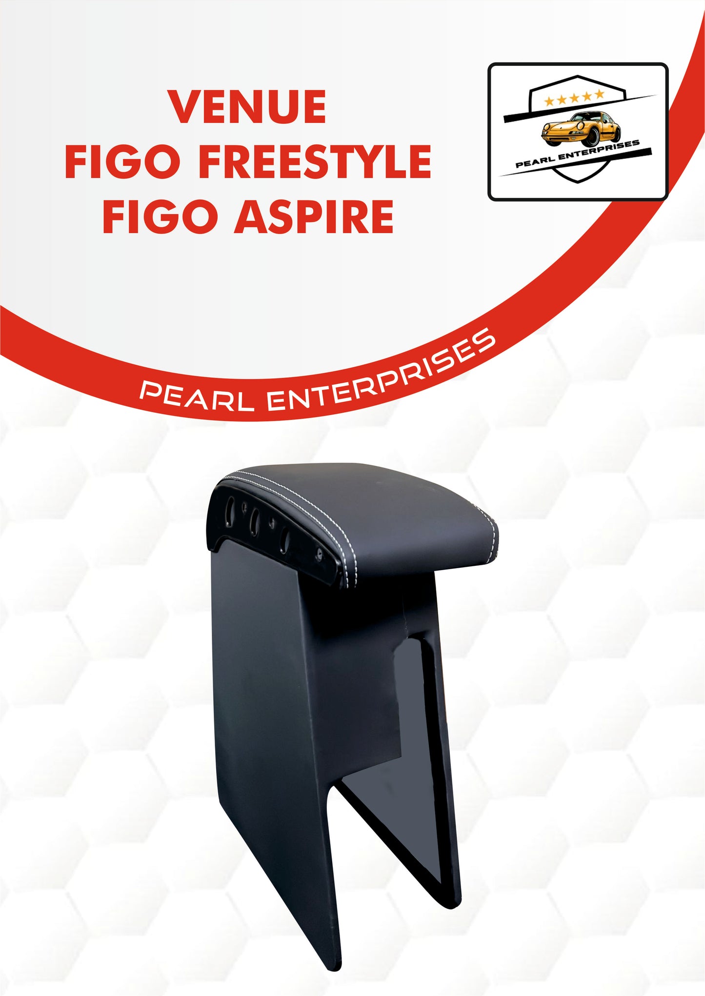 Hyundai Venue / Ford Figo Freestyle / Figo Aspire Exclusive Armrest – Premium Car Center Console with Storage (Black & Beige)