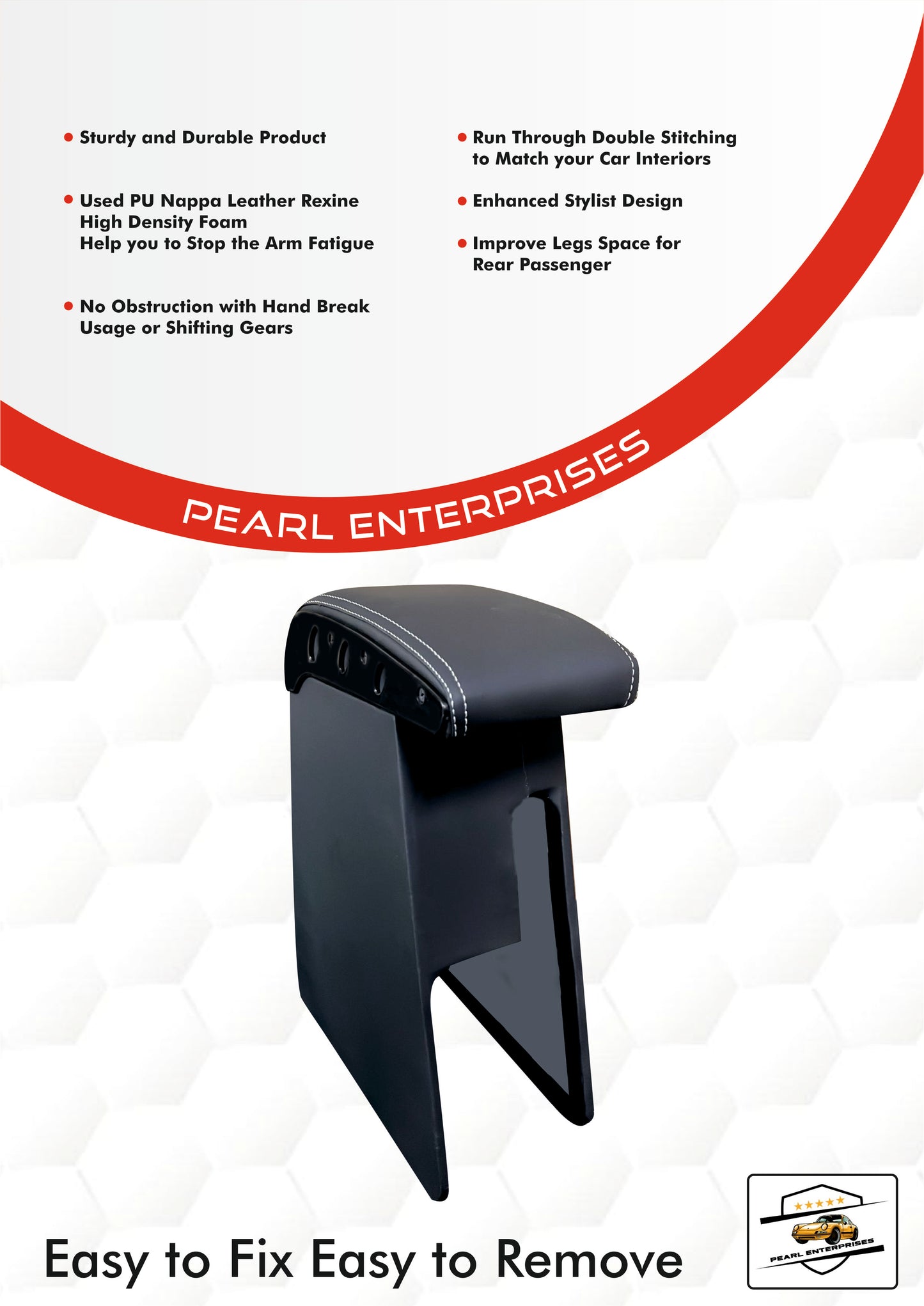 Hyundai Old Verna Exclusive Armrest – Specific Design Car Center Console with Storage (Black & Beige)