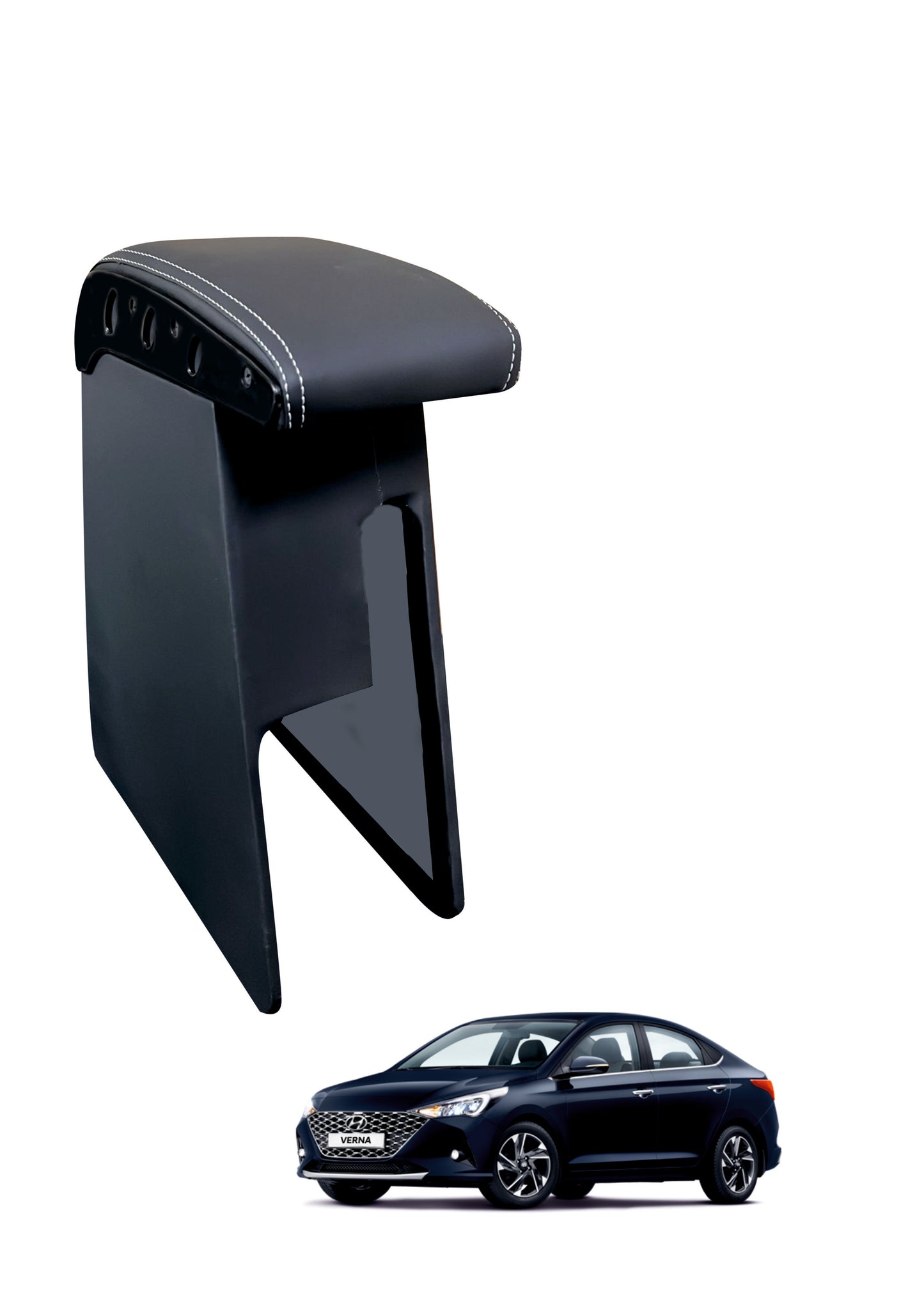 Hyundai Old Verna Exclusive Armrest – Specific Design Car Center Console with Storage (Black & Beige)