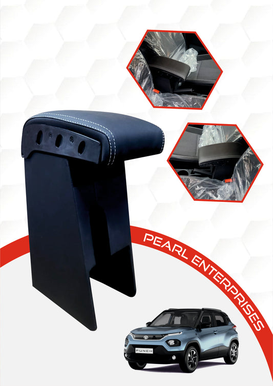 Premium Armrest Console for TATA Punch – Customizable in Tan, Beige & Black
