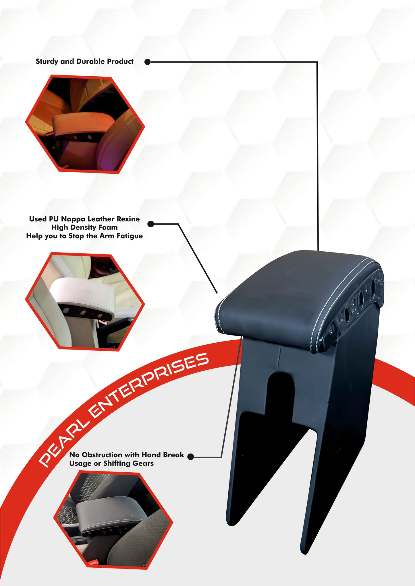 Armrest Console for Nexa Baleno – Available in Black, Tan & Beige | Pearl Enterprises