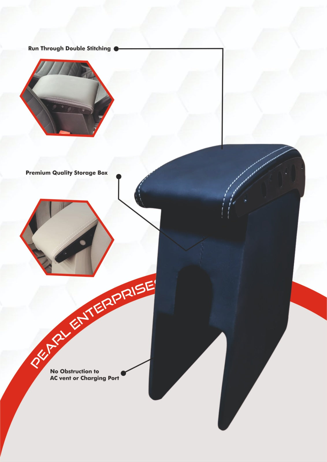 Armrest for New Swift & Celerio – Available in Black, Beige & Tan