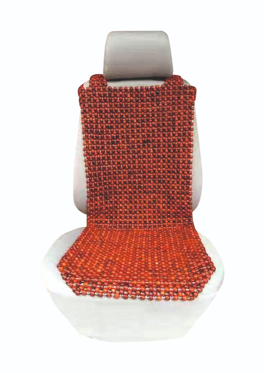 Universal Car Seat Wooden Beads Cover, 46 x 17 Inches, Massage Cushion with Acupressure Support, Red