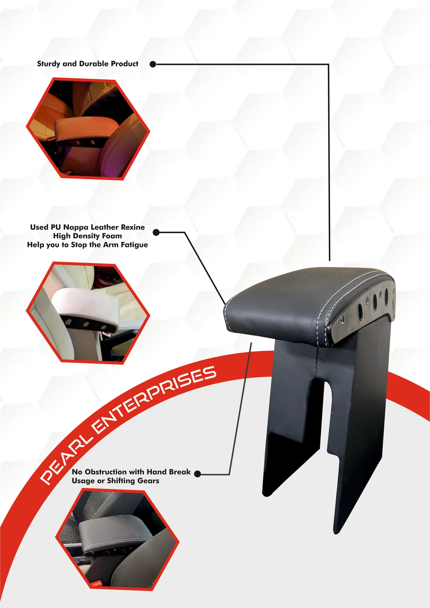 Armrest for New Hyundai Aura, Exter & Santro – Custom Fit Comfort by Pearl Enterprises