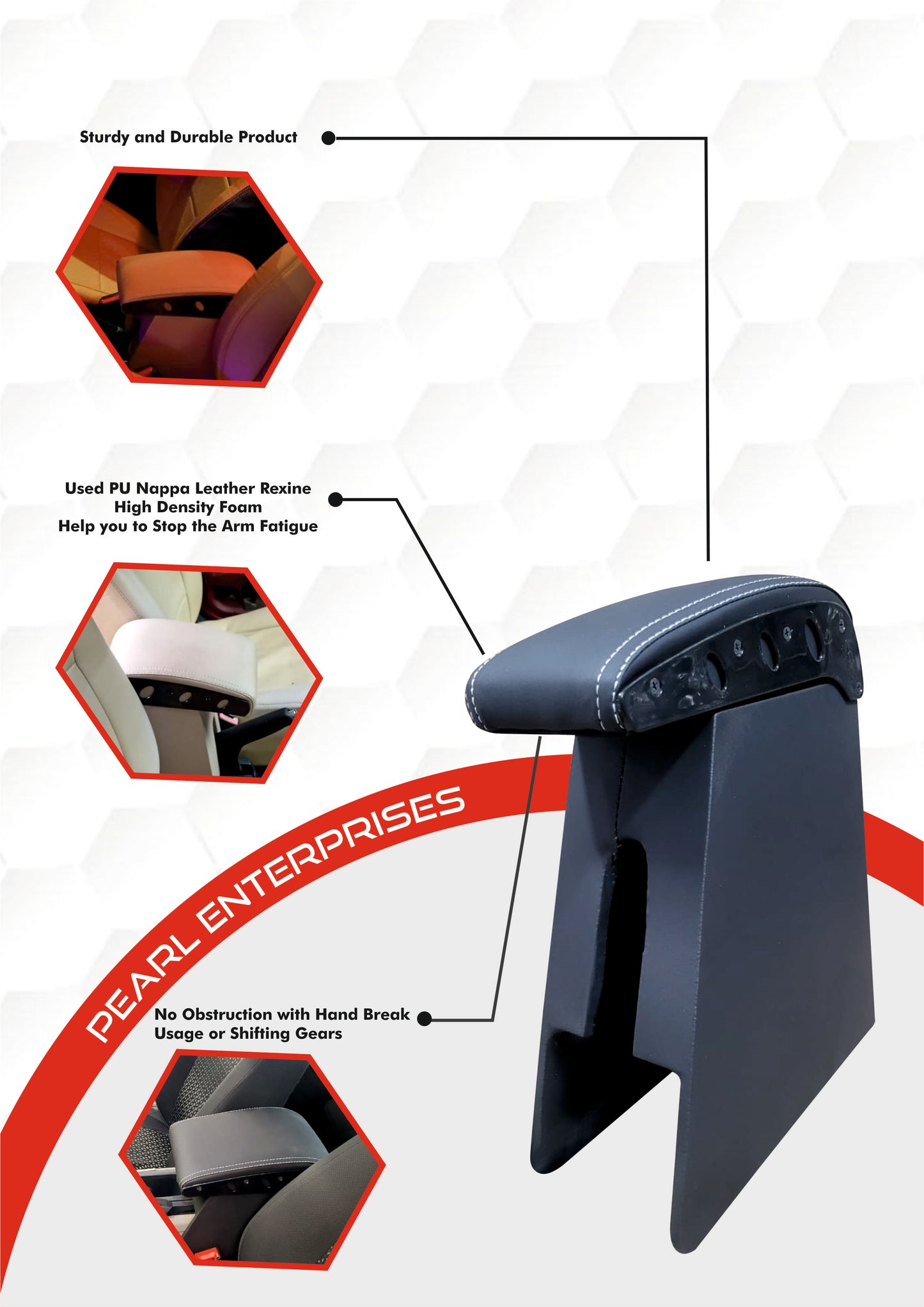 Armrest Console Wooden Box