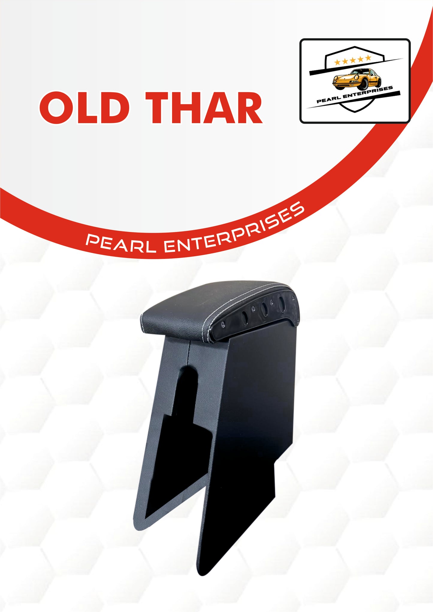Pearl Enterprises Armrest Compatible with The Old Thar Car Armrest, PU Nappa Leather, High Density Foam, Easy Installation, Black