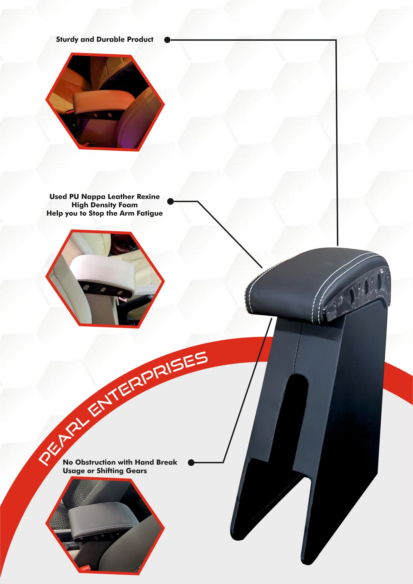 Universal Car Armrest for New Wagon R, S Presso, Renault Lodgy – Available in 3 Colors