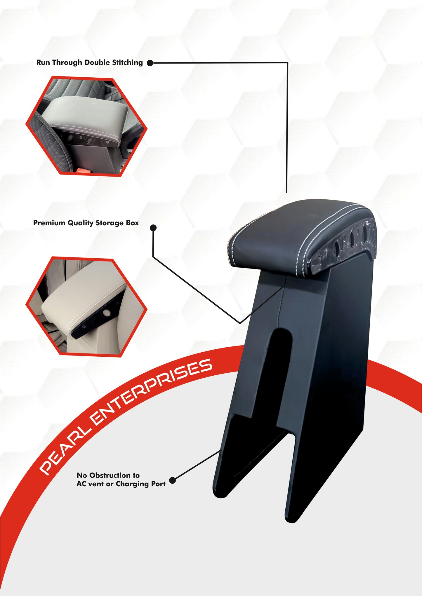 Universal Car Armrest for New Wagon R, S Presso, Renault Lodgy – Available in 3 Colors