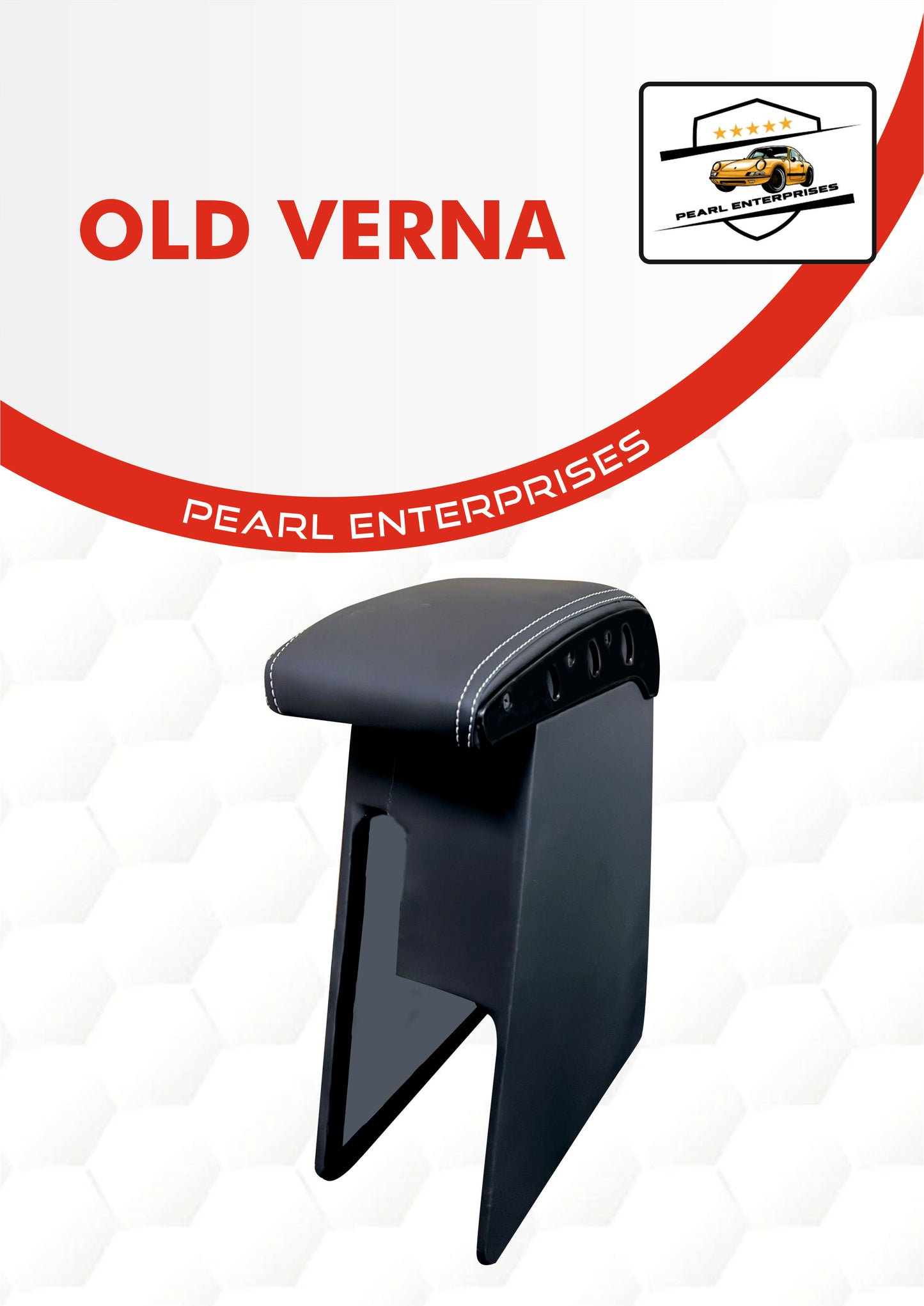 Hyundai Old Verna Exclusive Armrest – Specific Design Car Center Console with Storage (Black & Beige)