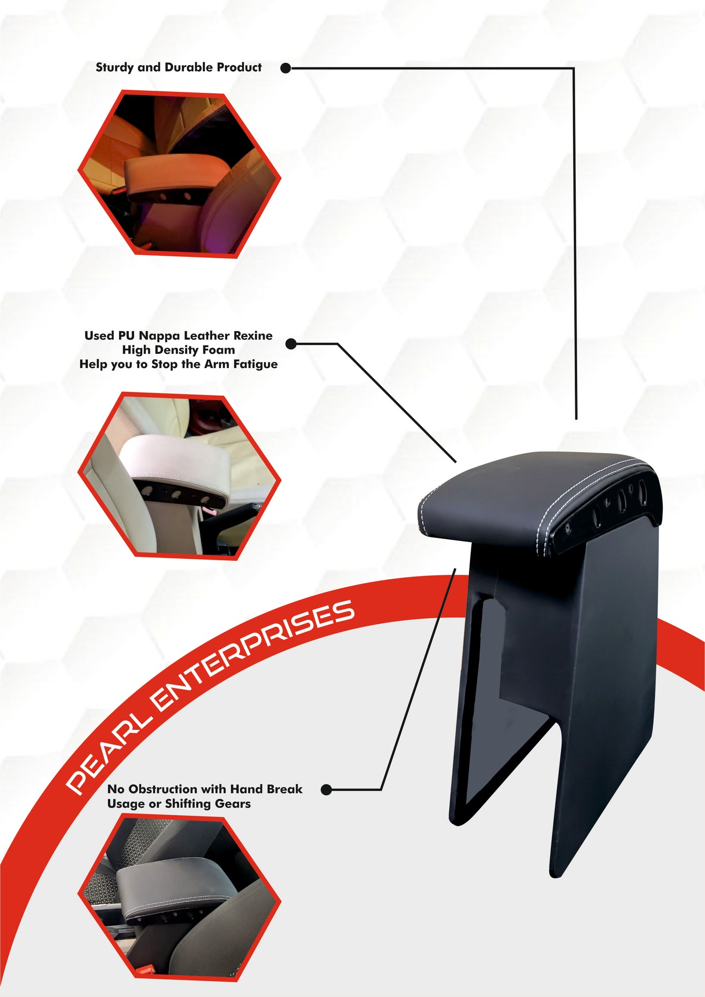 Hyundai Old Verna Exclusive Armrest – Specific Design Car Center Console with Storage (Black & Beige)