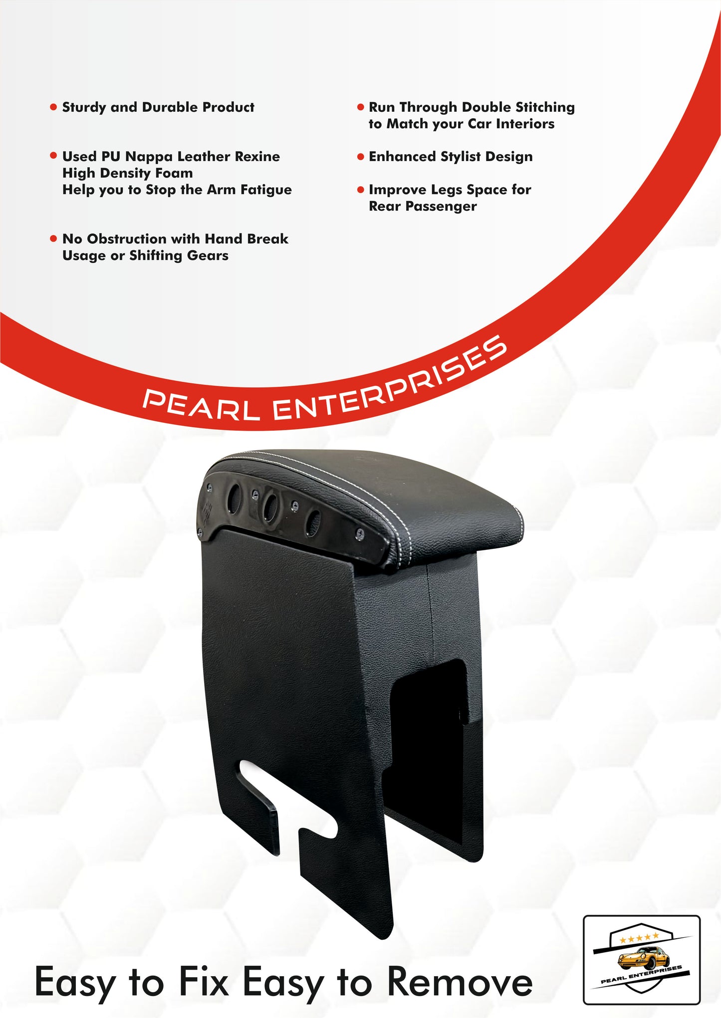 Ford EcoSport Armrest – Premium Center Console with Storage & Cushion | Pearl Enterprises