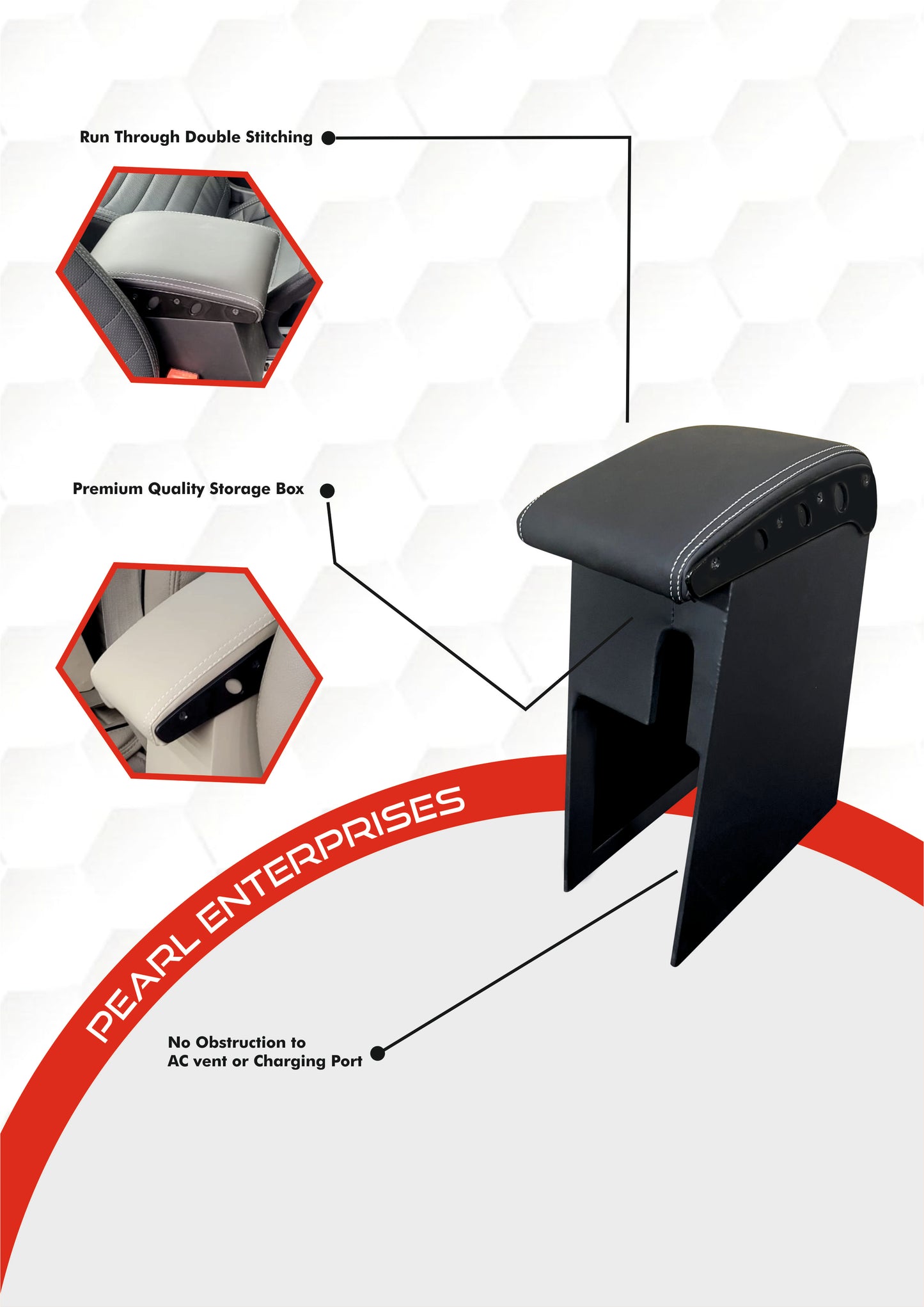 Kia Carens Exclusive Armrest – Premium Comfort (Black)