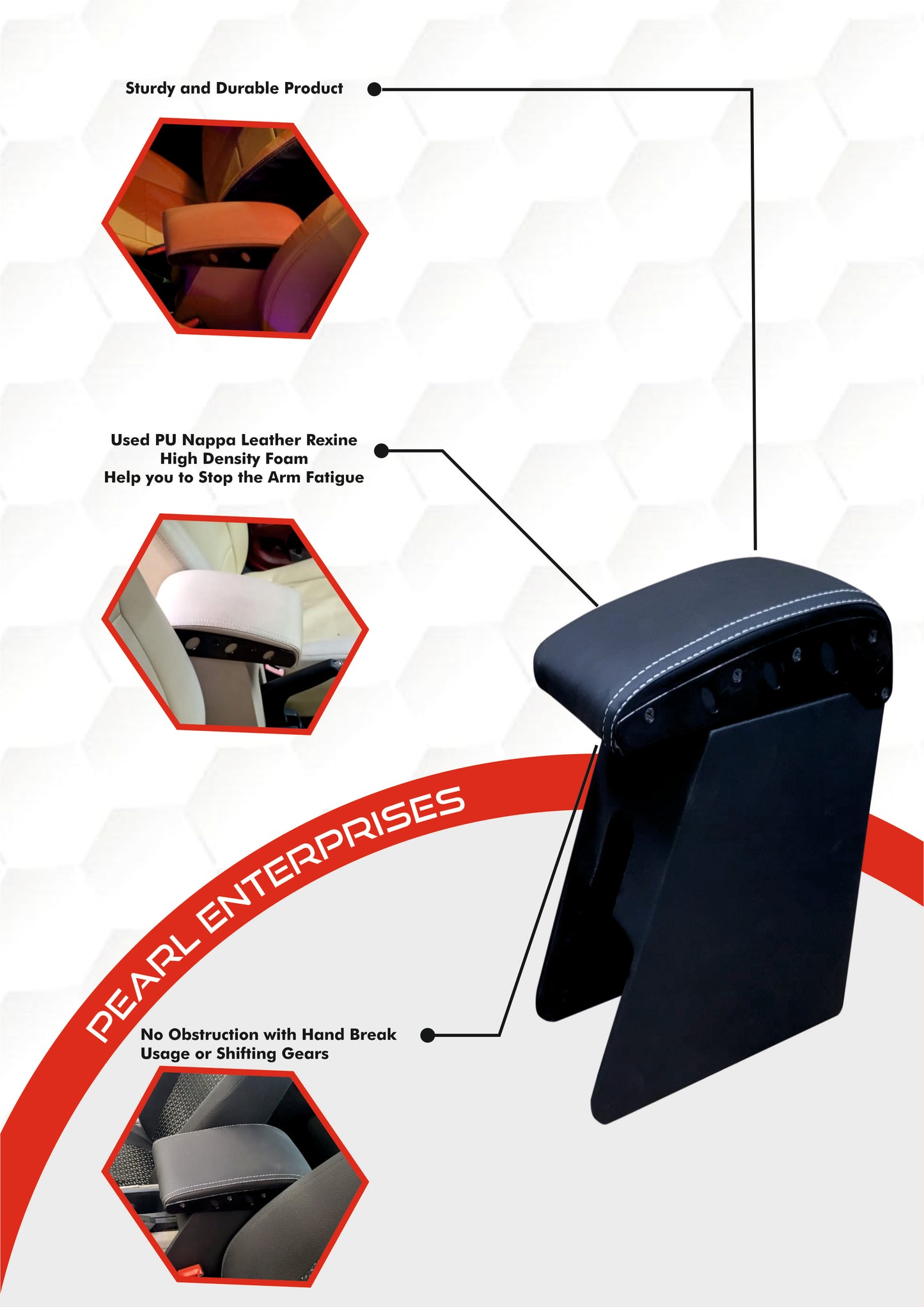 Armrest Console for Ertiga (2019–2021) – Available in Black, Beige & Tan | Pearl Enterprises