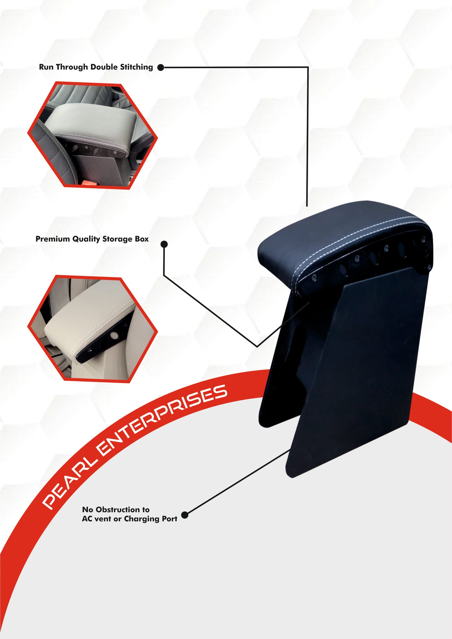 Armrest Console for Ertiga (2019–2021) – Available in Black, Beige & Tan | Pearl Enterprises