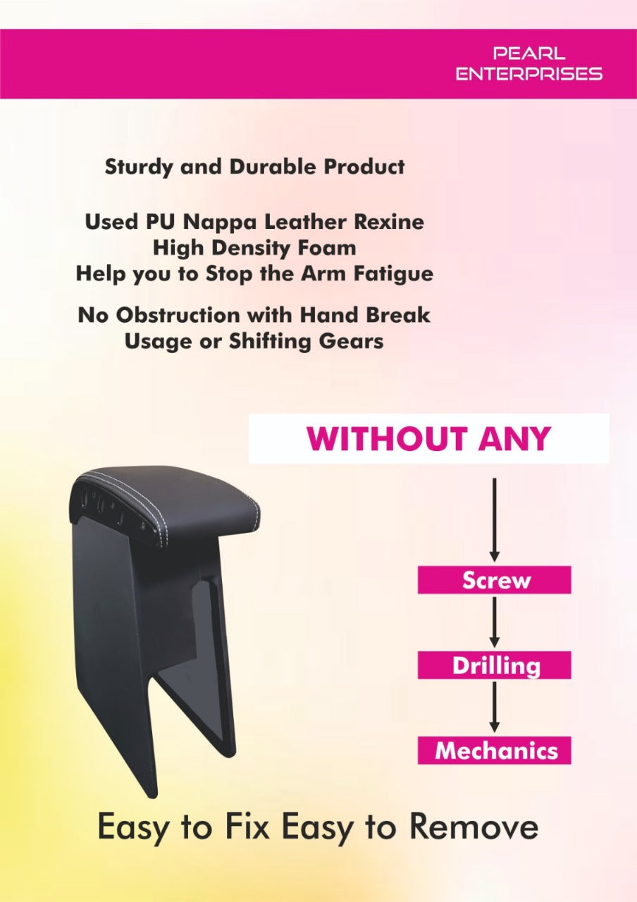 Hyundai Venue / Ford Figo Freestyle / Figo Aspire Exclusive Armrest – Premium Car Center Console with Storage (Black & Beige)