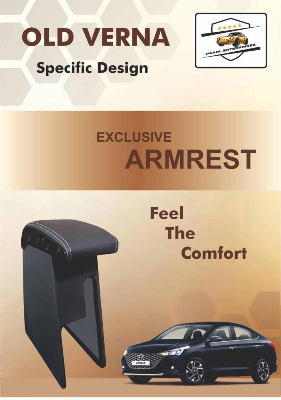 Hyundai Old Verna Exclusive Armrest – Specific Design Car Center Console with Storage (Black & Beige)