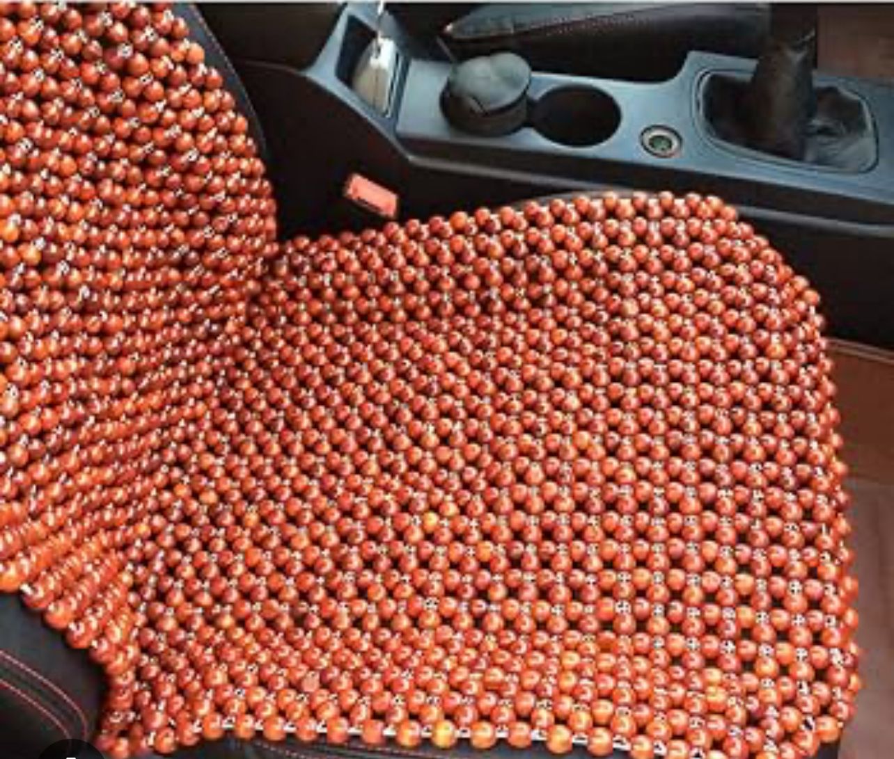 Universal Car Seat Wooden Beads Cover, 46 x 17 Inches, Massage Cushion with Acupressure Support, Red